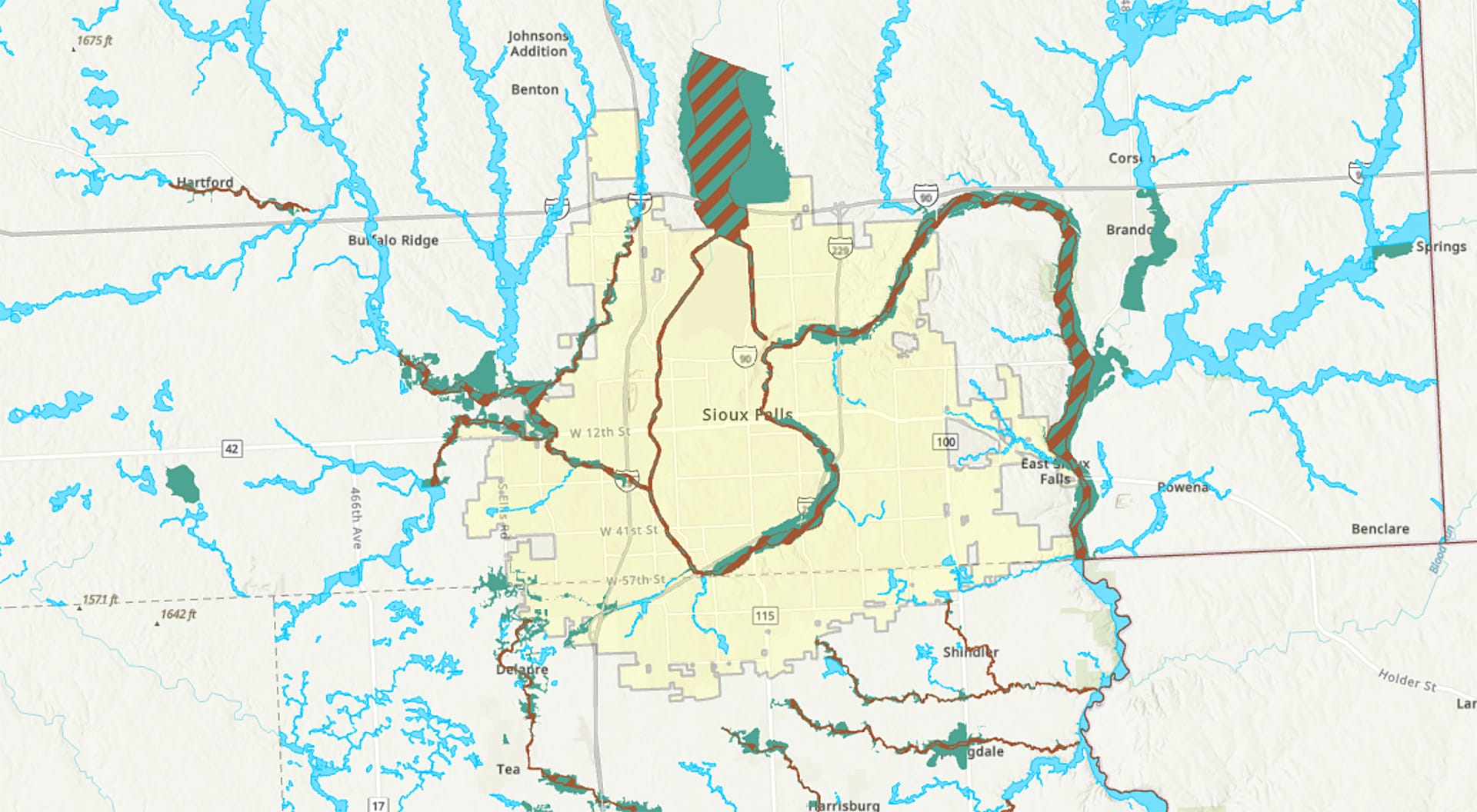Sioux Falls Floodplain BLE hydrologic hydraulic modeling mapping