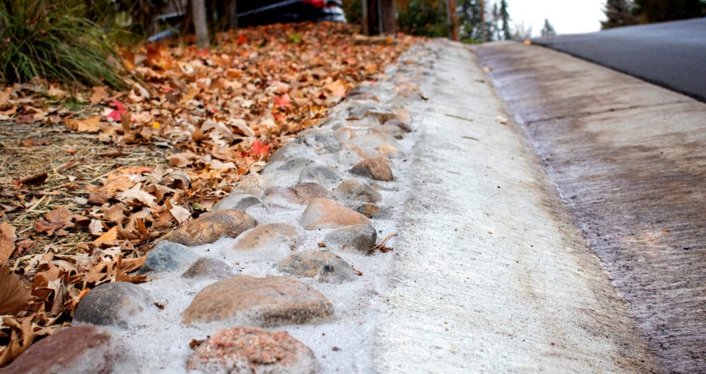 Stone curbs preserve Park Lane's historic charm.