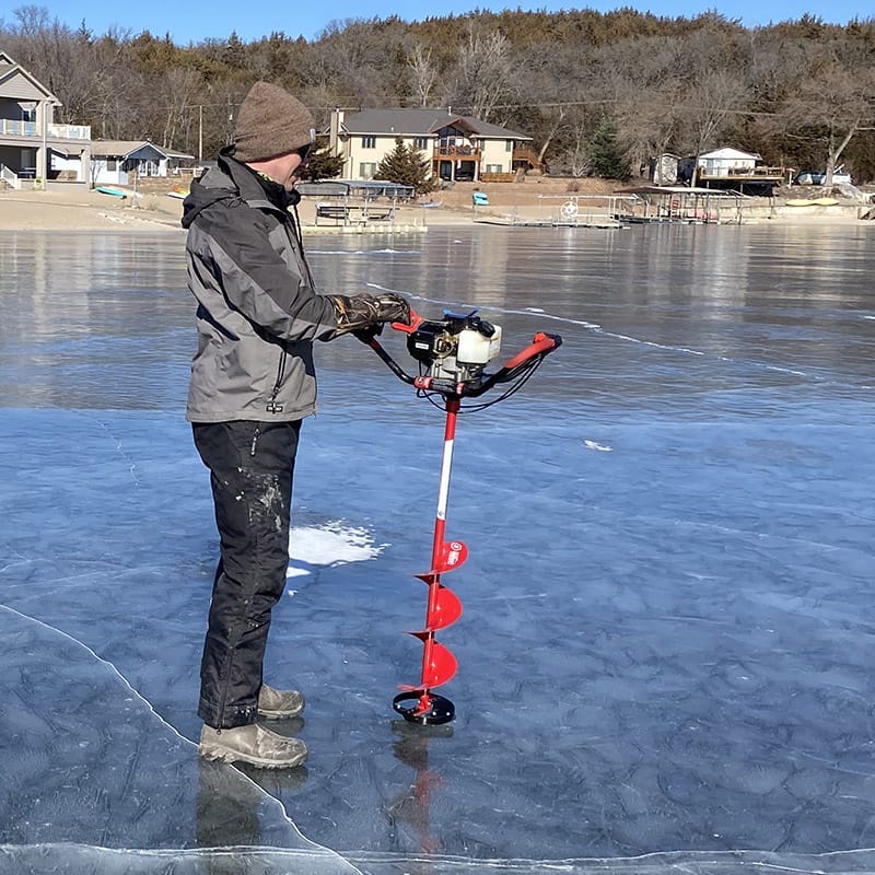 Ice auger on Hanson Lake. Collecting samples-thumbnail.