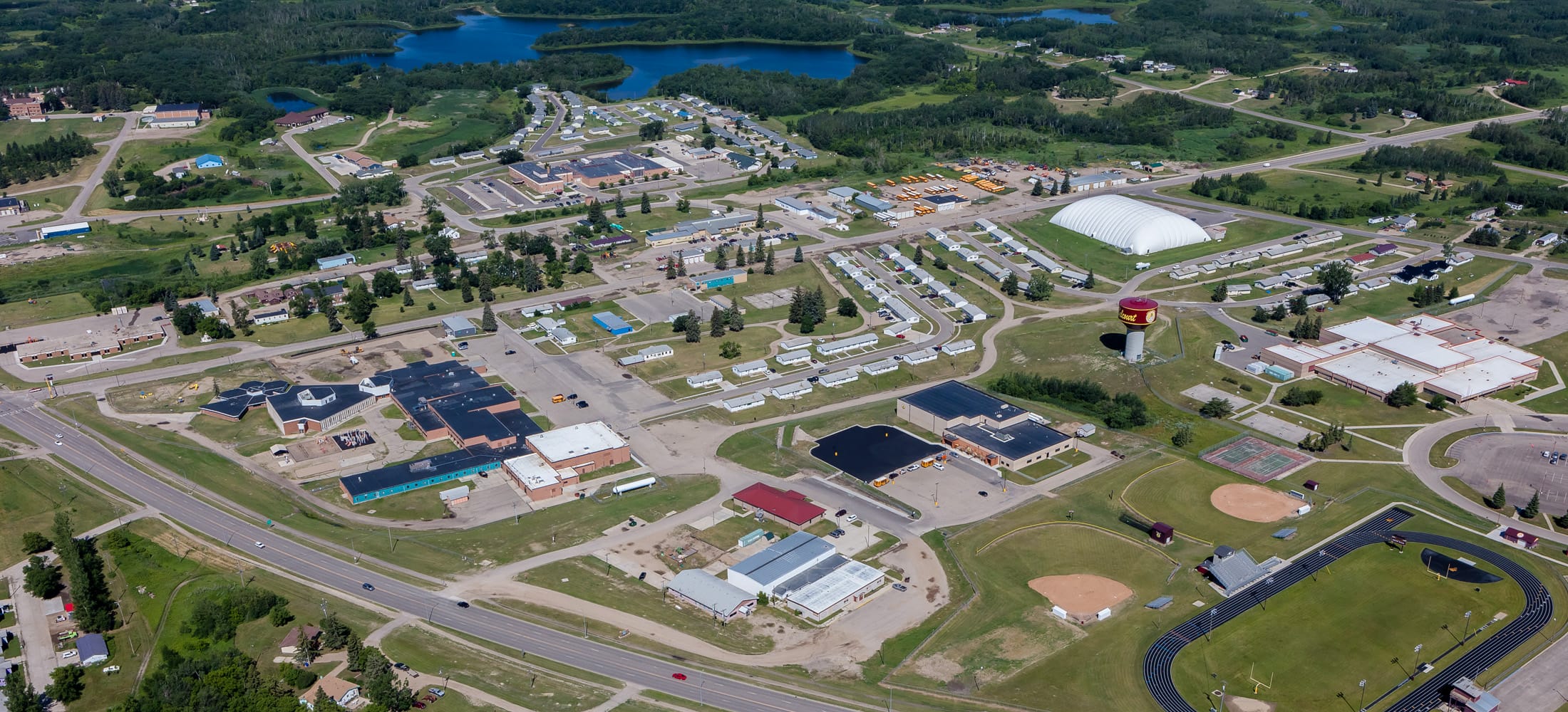 Belcourt, ND aerial view
